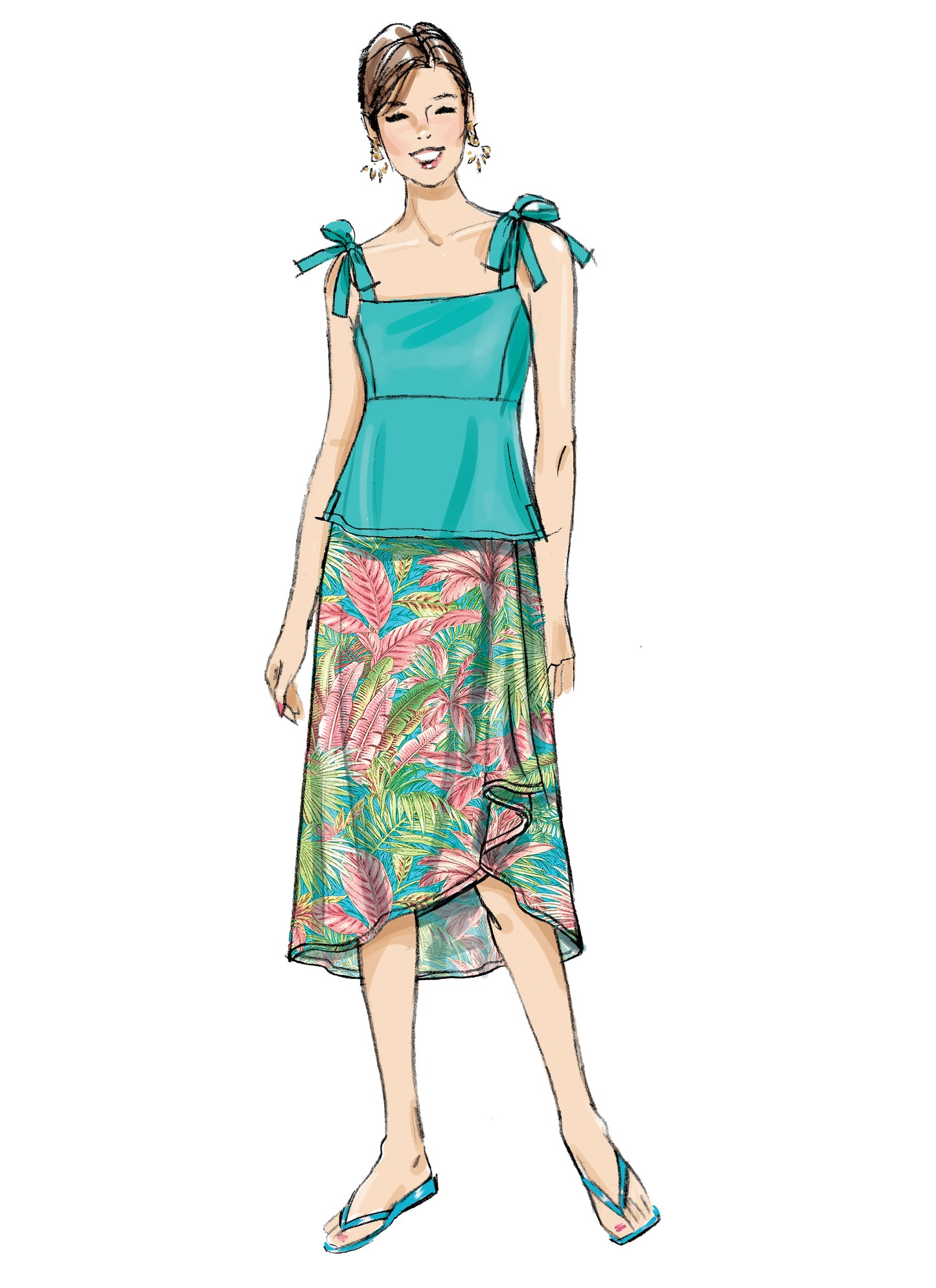 Butterick Pattern B6879 Children's and Misses' Tops and Skirt