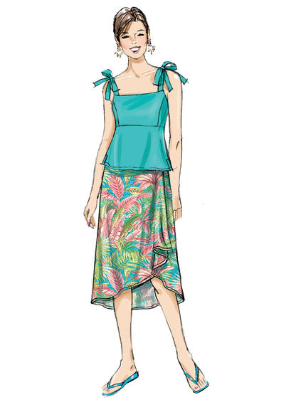 Butterick Pattern B6879 Children's and Misses' Tops and Skirt