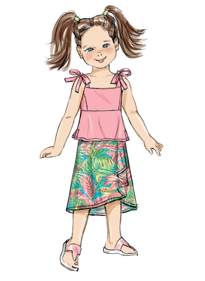 Butterick Pattern B6879 Children's and Misses' Tops and Skirt