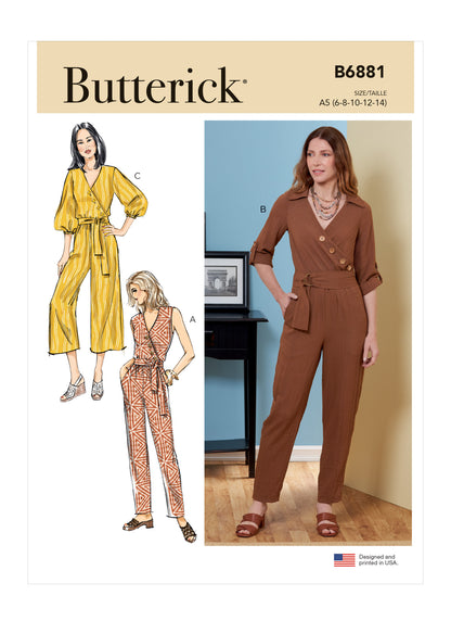 Butterick Pattern B6881 Misses' Jumpsuit Sash and Belt