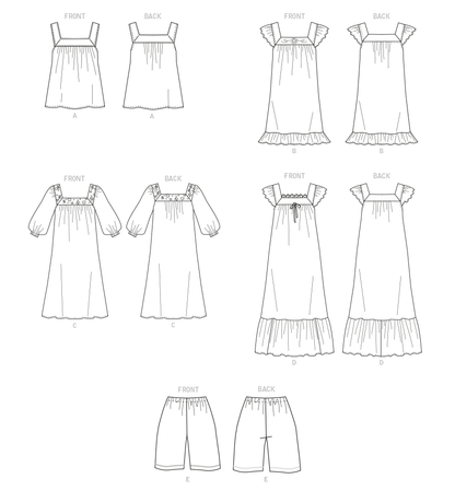 Butterick Pattern B6883 Misses' Top Nightgowns and Shorts