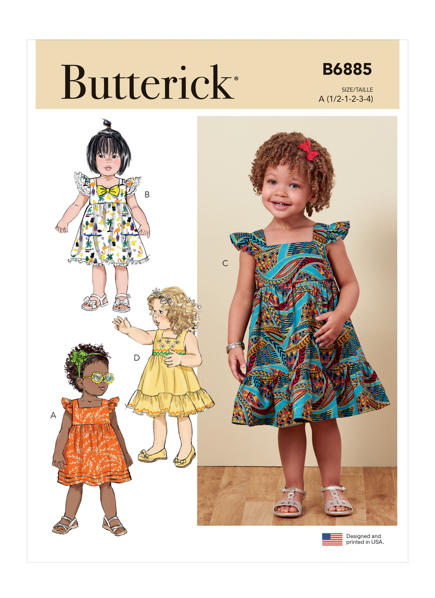 Butterick Pattern B6885 Toddlers' Dress