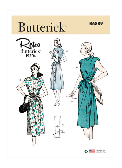 Butterick Pattern B6889 Misses' Side-Buttoning Dress