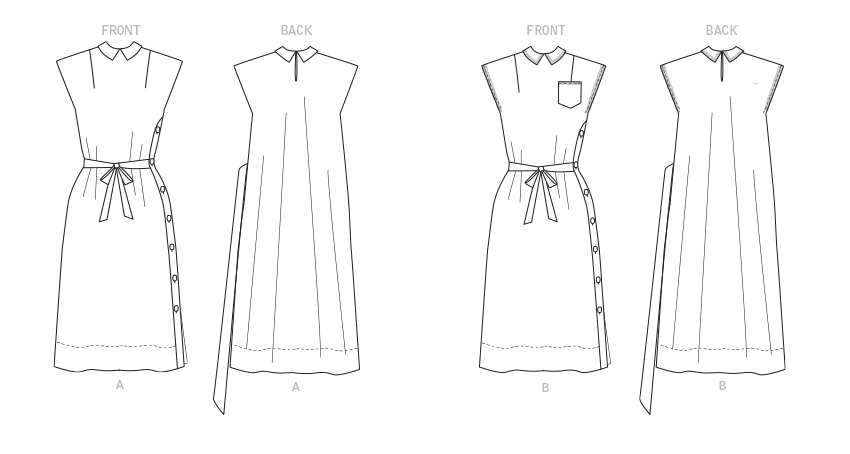 Butterick Pattern B6889 Misses' Side-Buttoning Dress