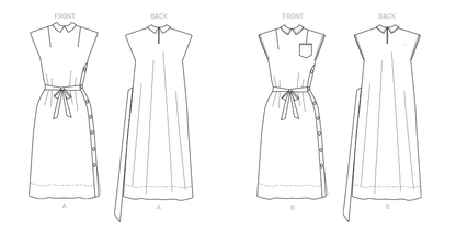 Butterick Pattern B6889 Misses' Side-Buttoning Dress