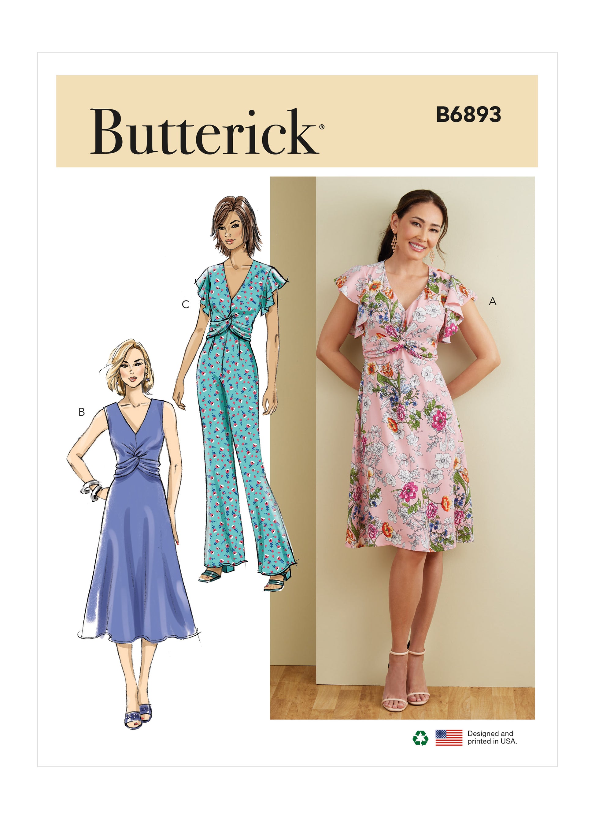 Butterick Pattern B6893 Misses' Dress and Jumpsuit