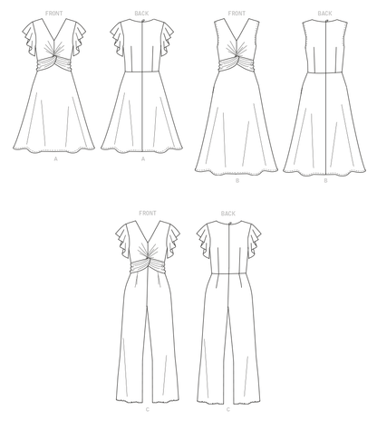 Butterick Pattern B6893 Misses' Dress and Jumpsuit