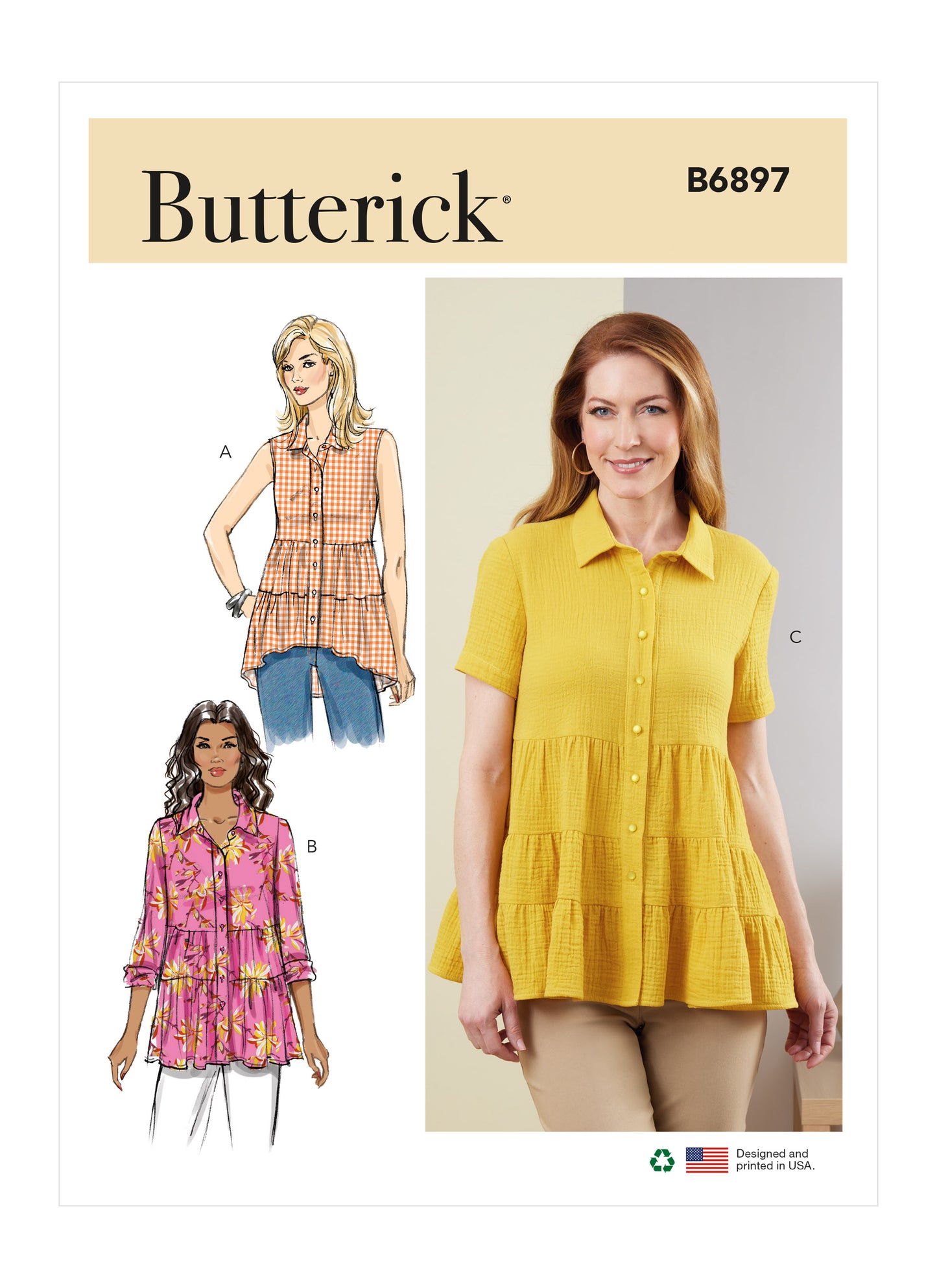 Butterick Pattern B6897 Misses' Top Media 1 of 9