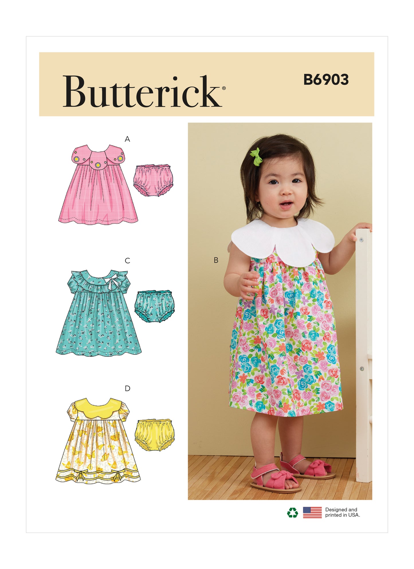 Butterick Pattern B6903 Infants' Dress and Panties