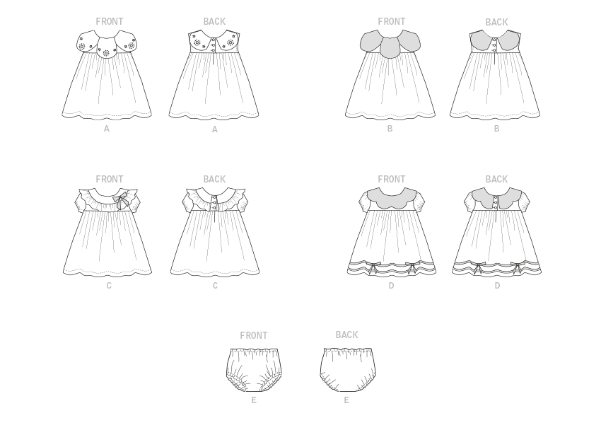 Butterick Pattern B6903 Infants' Dress and Panties