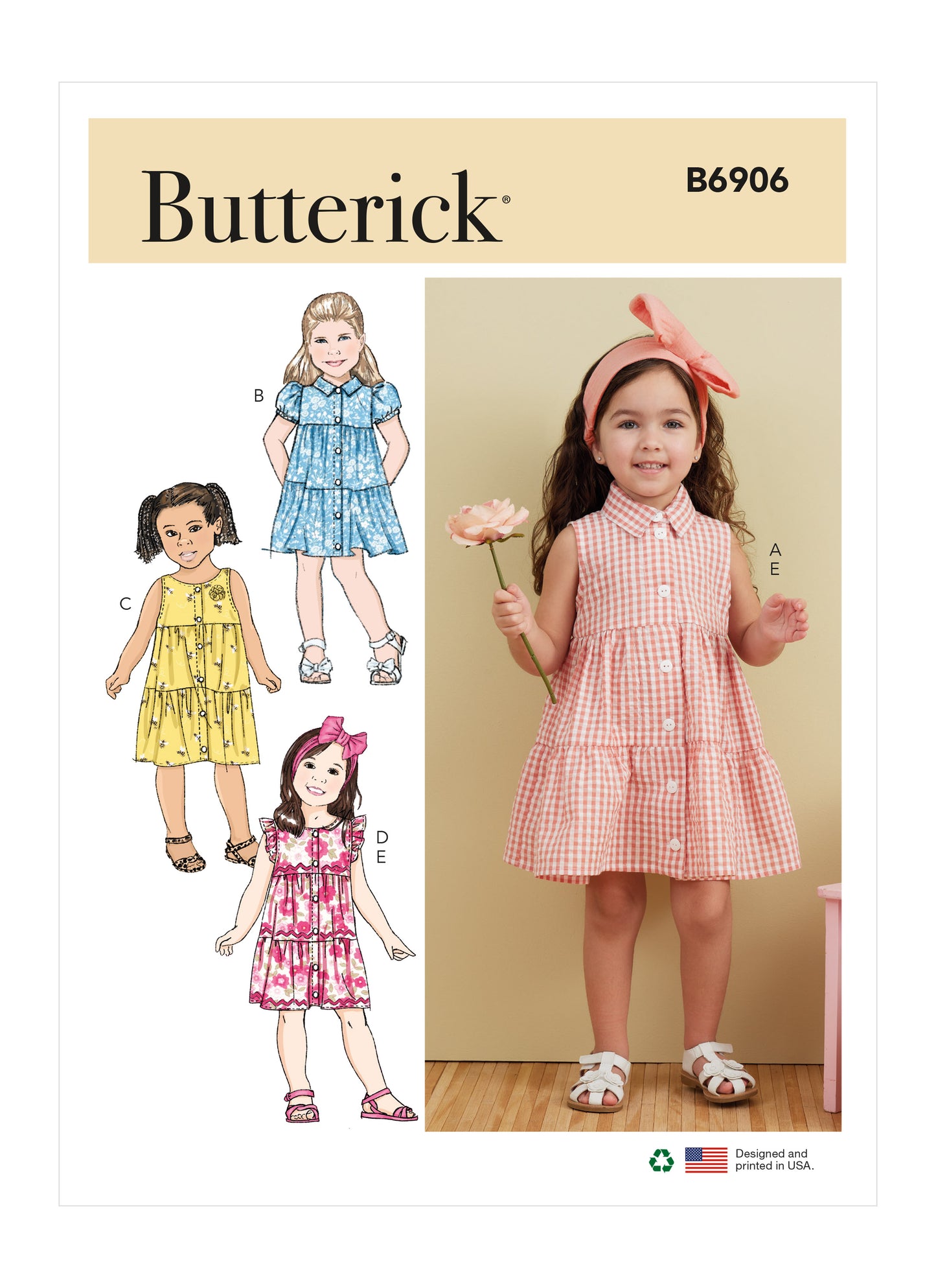 Butterick Pattern B6906 Toddlers' Dress and Headband