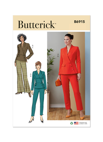 Butterick Sewing Pattern 6820 - Misses' Jacket, Skirt & Pants, Size: A5  (6-8-10-12-14) 