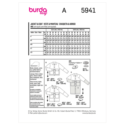 Burda Pattern X05941 Misses' Jacket