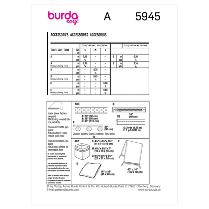 Burda Pattern X05945 Undefined Accessories