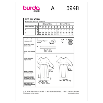 Burda Pattern X05948 Bur Misses' Dress