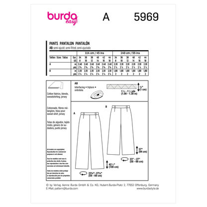 Burda Pattern X05969 Misses' Skirt/Pants