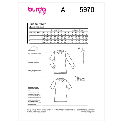 Burda Pattern X05970 Misses' Top/Vest