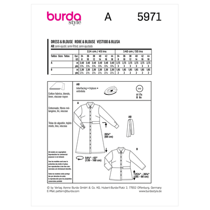 Burda Pattern X05971 Misses' Dress