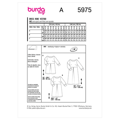 Burda Pattern X05975 Misses' Dress