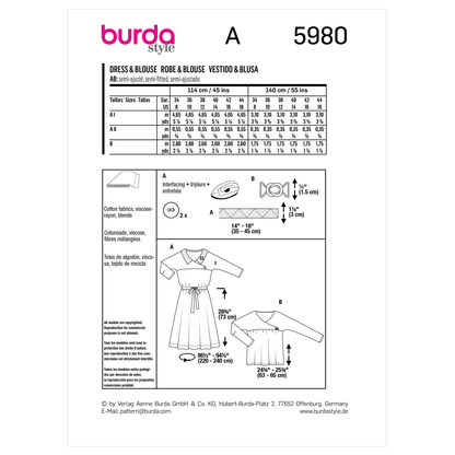 Burda Pattern X05980 Misses' Dress