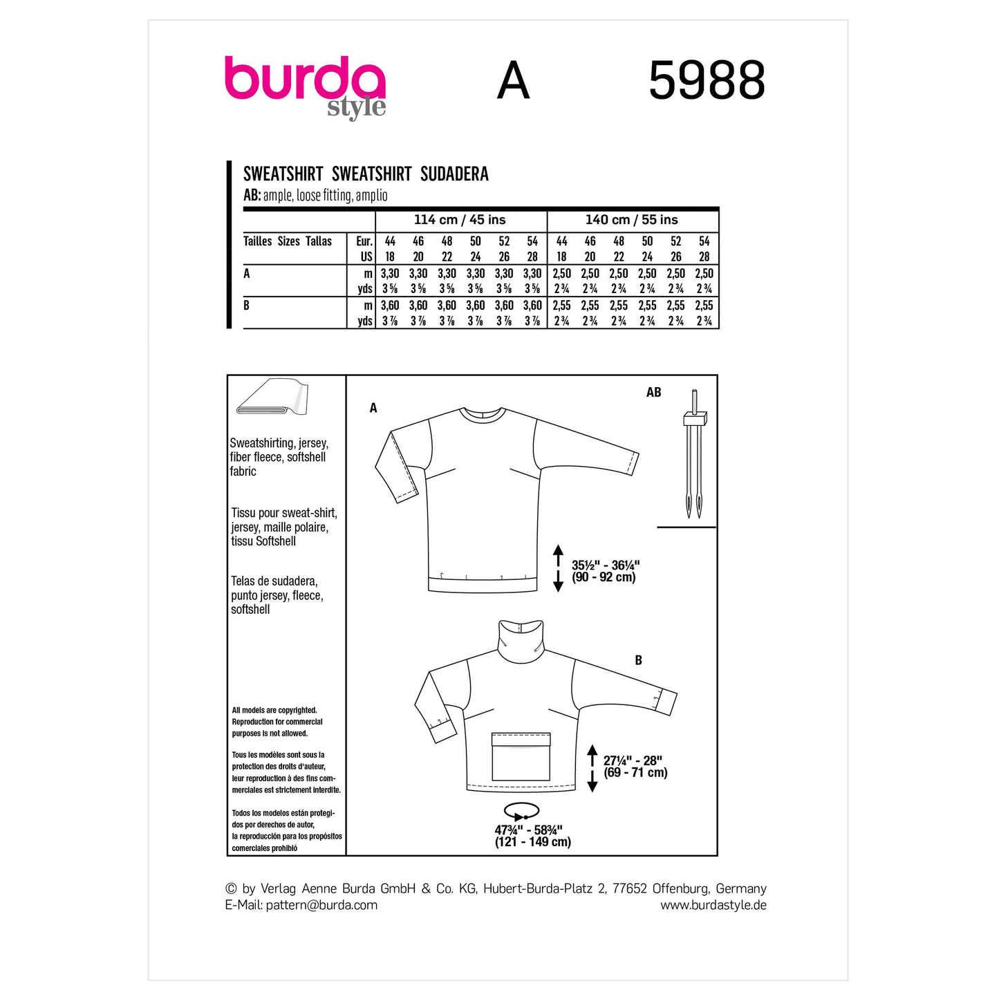 Burda Pattern X05988 Plus Size Top/Vest