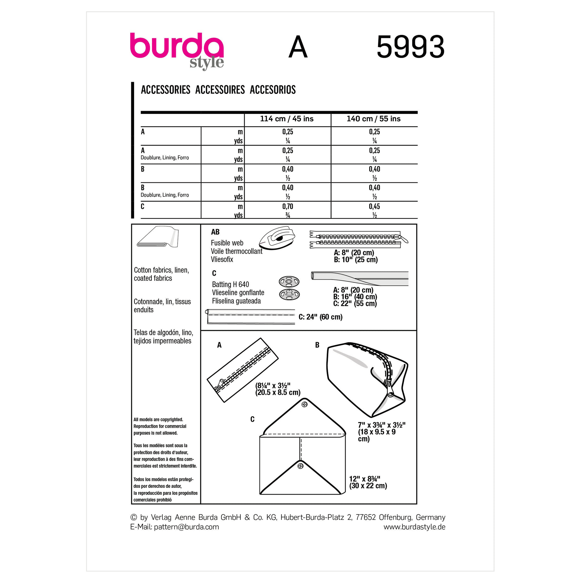 Burda Pattern X05993 Undefined Accessories