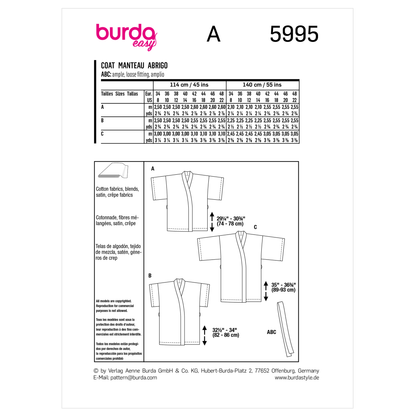 Burda Pattern X05995 Misses' Jacket