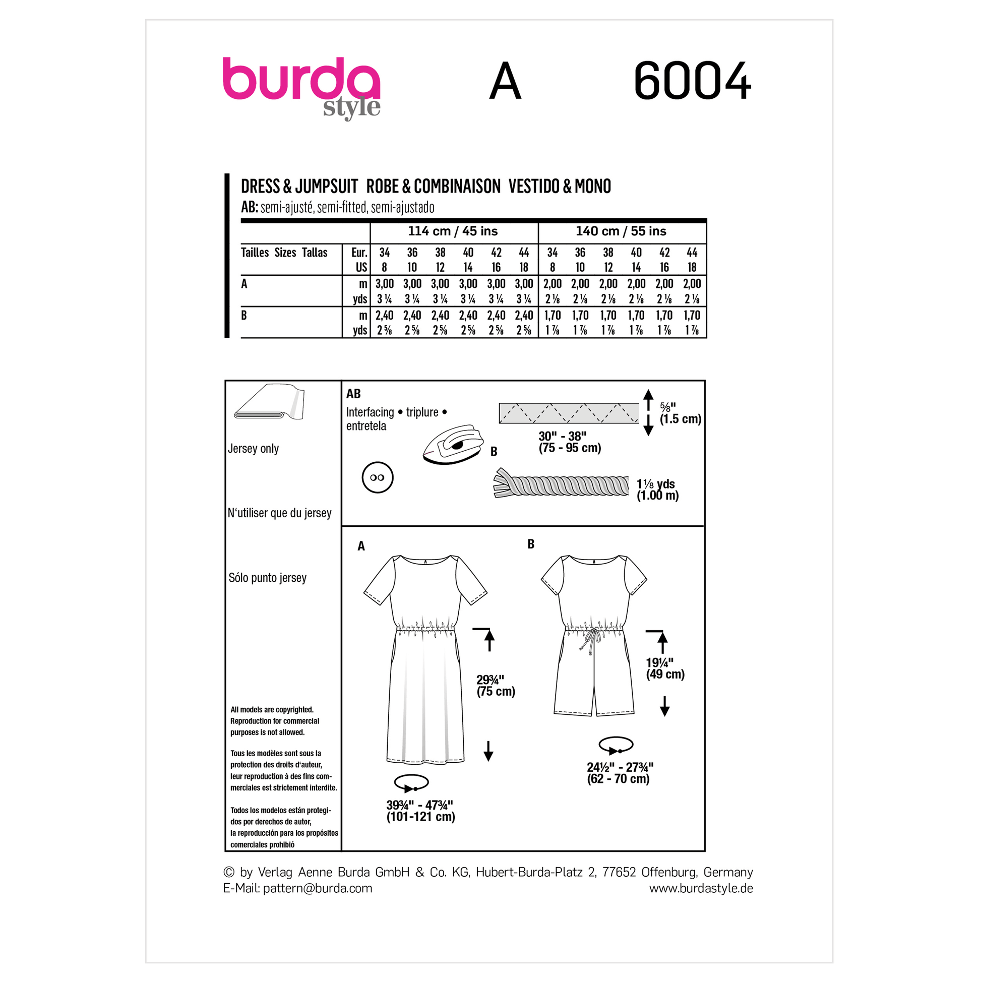 Burda Pattern X06004 Misses' Dress