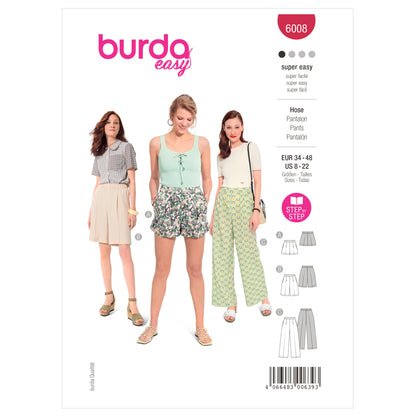 Burda Pattern X06008 Misses' Skirt/Pants