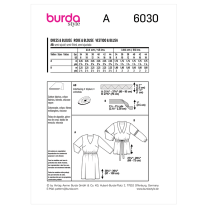 Burda Pattern X06030 Misses' Dress