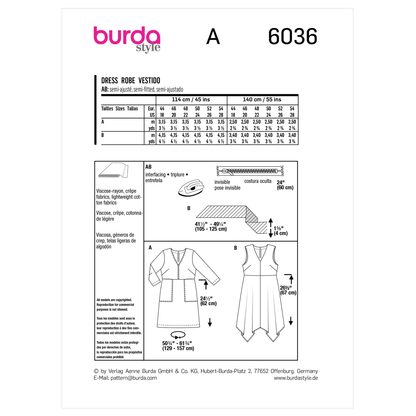 Burda Pattern X06036 Plus Size Dress