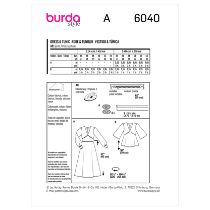 Burda Pattern X06040 Misses' Dress