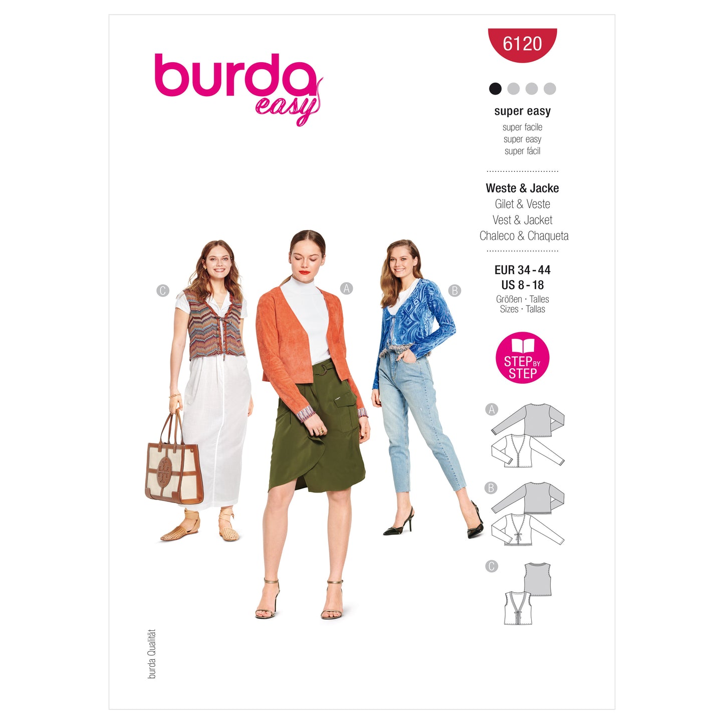 Burda Pattern 6120 Misses' Jacket and Vest