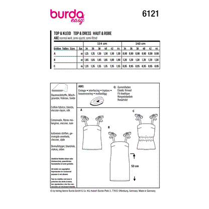 Burda Pattern 6121 Misses' Top and Dress