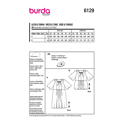 Burda Pattern 6129 Misses' Dress