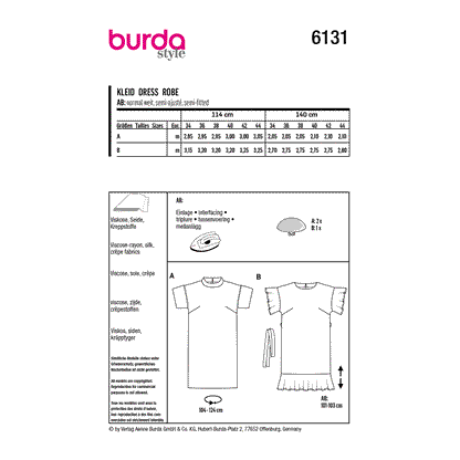 Burda Pattern 6131 Misses' Dress