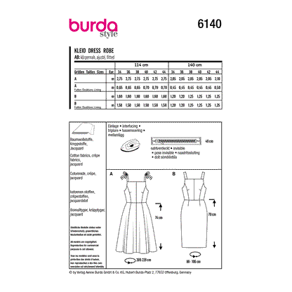 Burda Pattern 6140 Misses' Dress