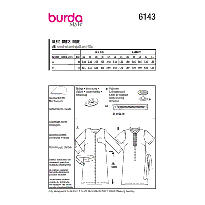 Burda Pattern 6143 Misses' Dress