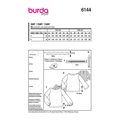 Burda Pattern 6144 Misses' Top