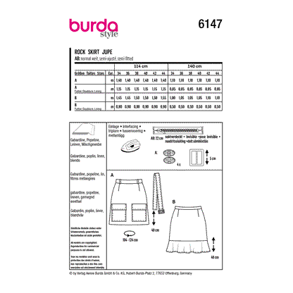 Burda Pattern 6147 Misses' Skirt