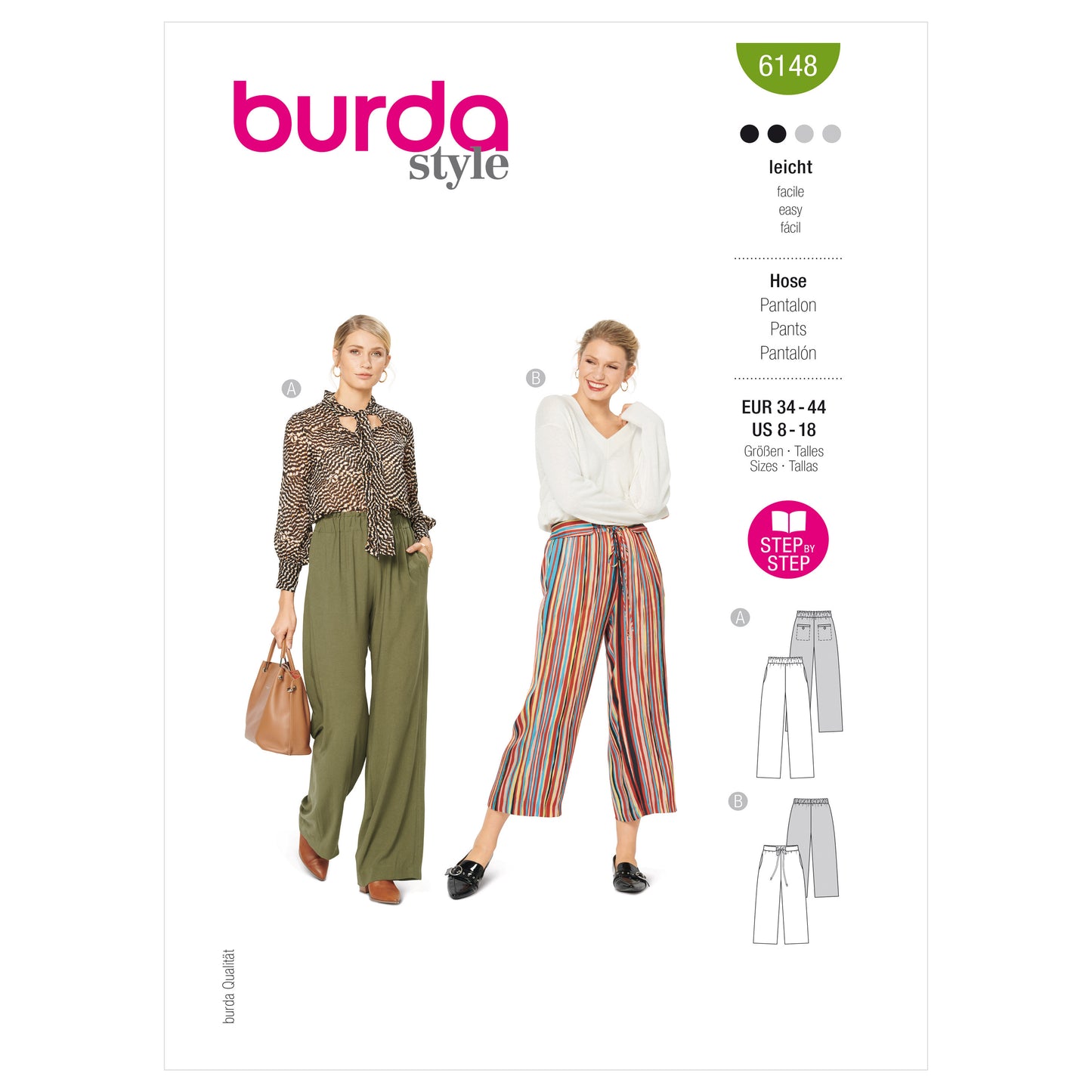 Burda Pattern 6148 Misses' Trousers and Pants