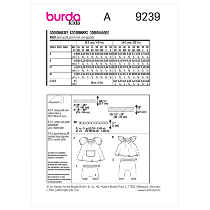 Burda Pattern X09239 Baby Sportswear