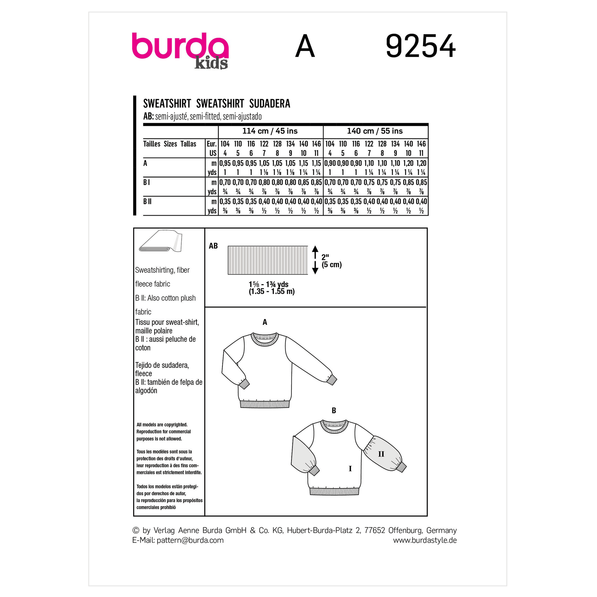 Burda Pattern X09254 Child Top/Vest