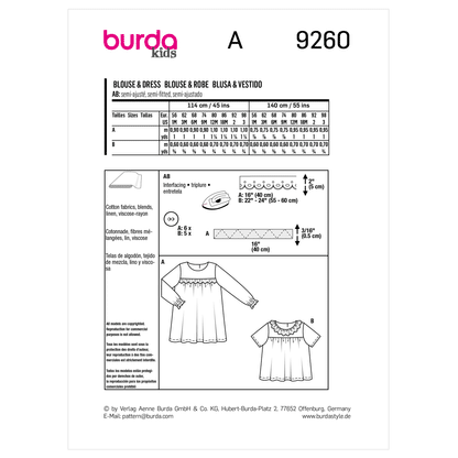 Burda Pattern X09260 Baby Dress