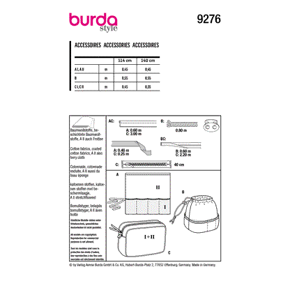 Burda Pattern 9276 Bathroom Accessories