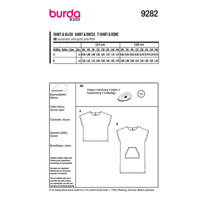 Burda Pattern 9282 Children's Top and Dress