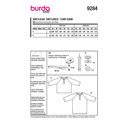 Burda Pattern 9284 Children's Top and Dress