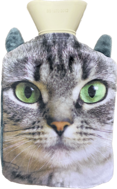 Formr Hot Water Bottle With Cover, Cat Print- 1L