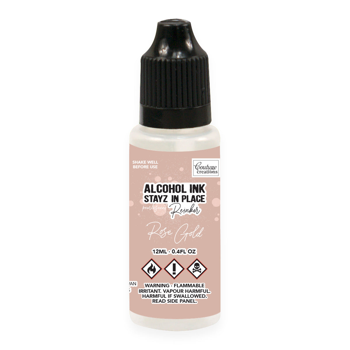 Stayz in Place Alcohol Ink Pad Reinker, Rose Gold Pearlescent- 12ml