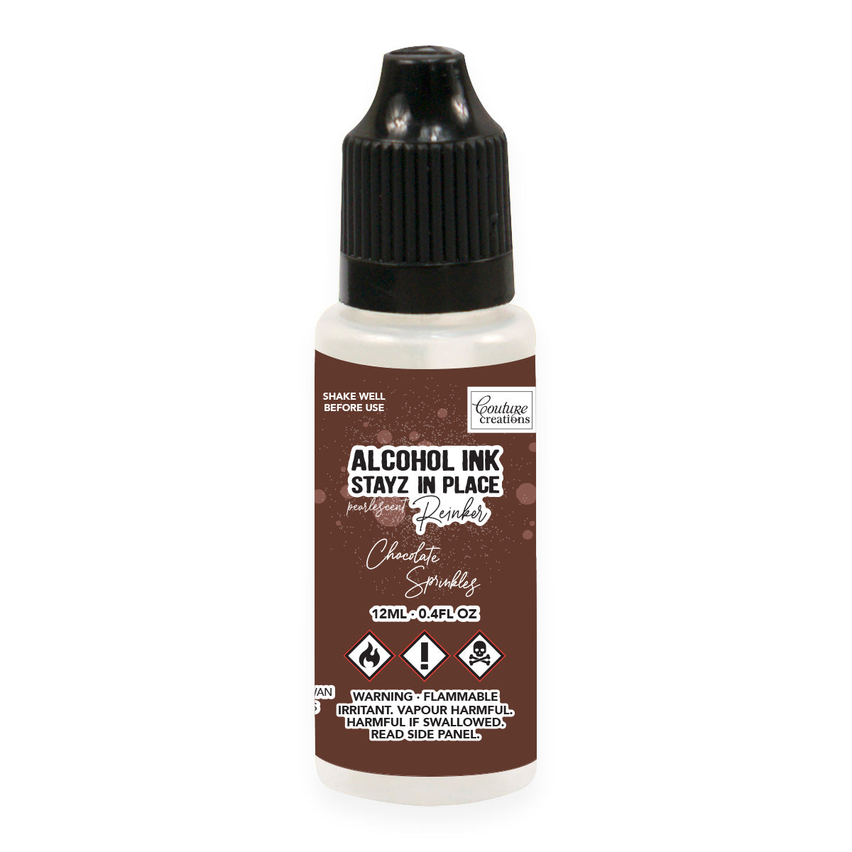 Stayz in Place Alcohol Ink Pad Reinker, Chocolate Sprinkles Pearlescent- 12ml